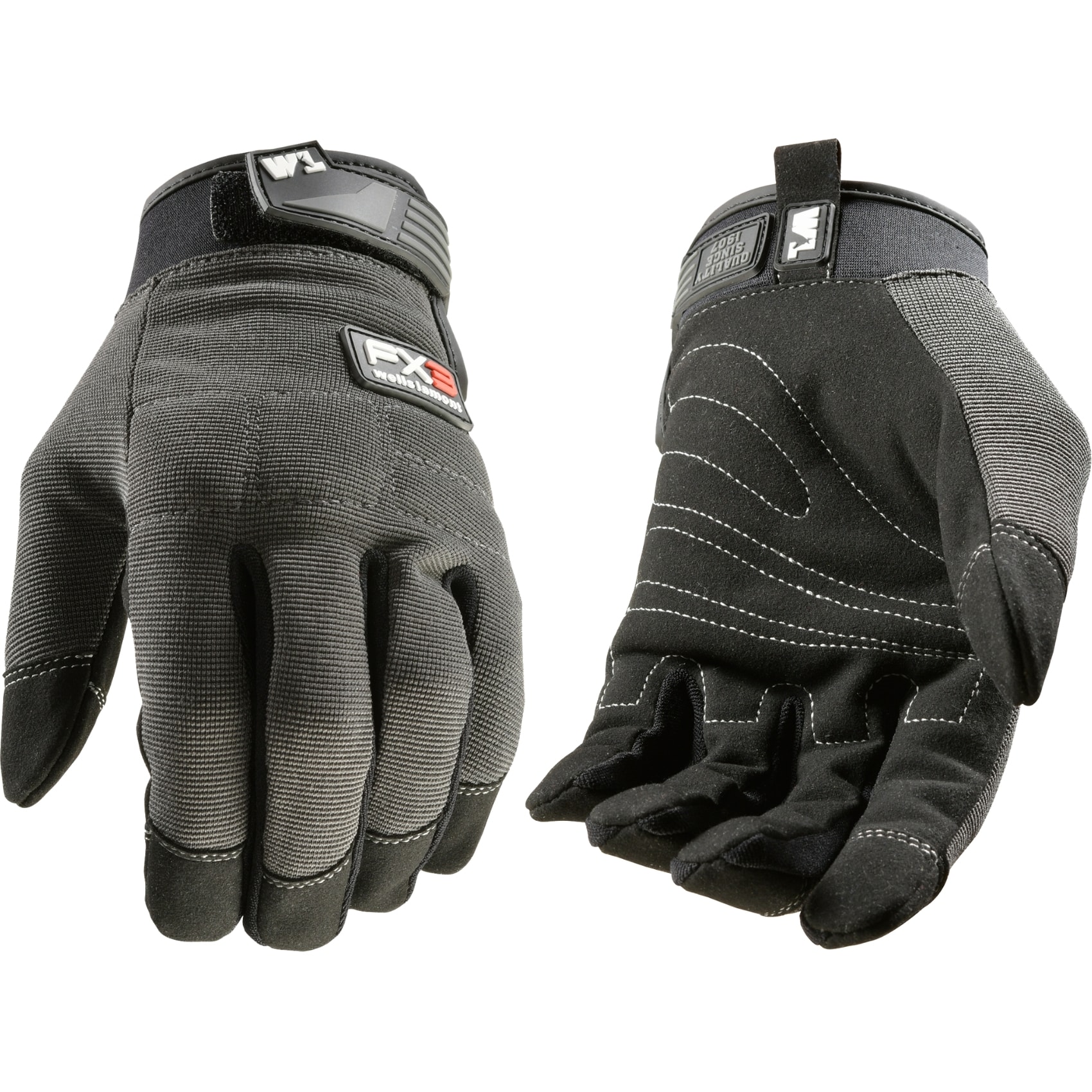 Guantes de utilidad de cuero sintético gris grande de Wells Lamont - Par de 1 7850L-L01