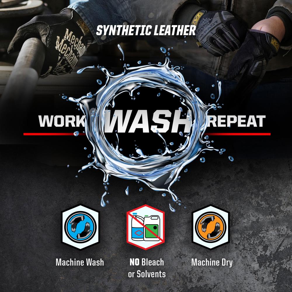 Guantes de uso diario de piel sintética negra MECHANIX WEAR tamaño grande - 1 par