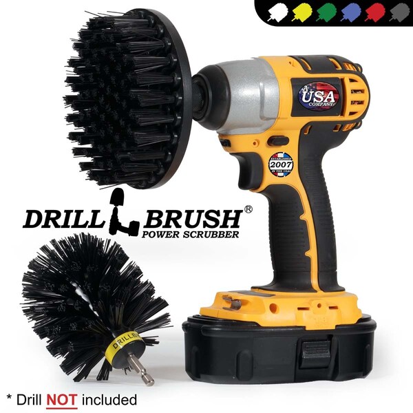 Kit de cepillo de limpieza Drillbrush Ultra Stiff con alimentación de taladro para trabajo pesado - K-S-5O-QC-DB