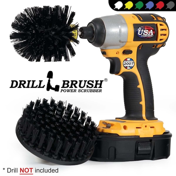 Kit de cepillo de limpieza Drillbrush Ultra Stiff con alimentación de taladro para trabajo pesado - K-S-5O-QC-DB