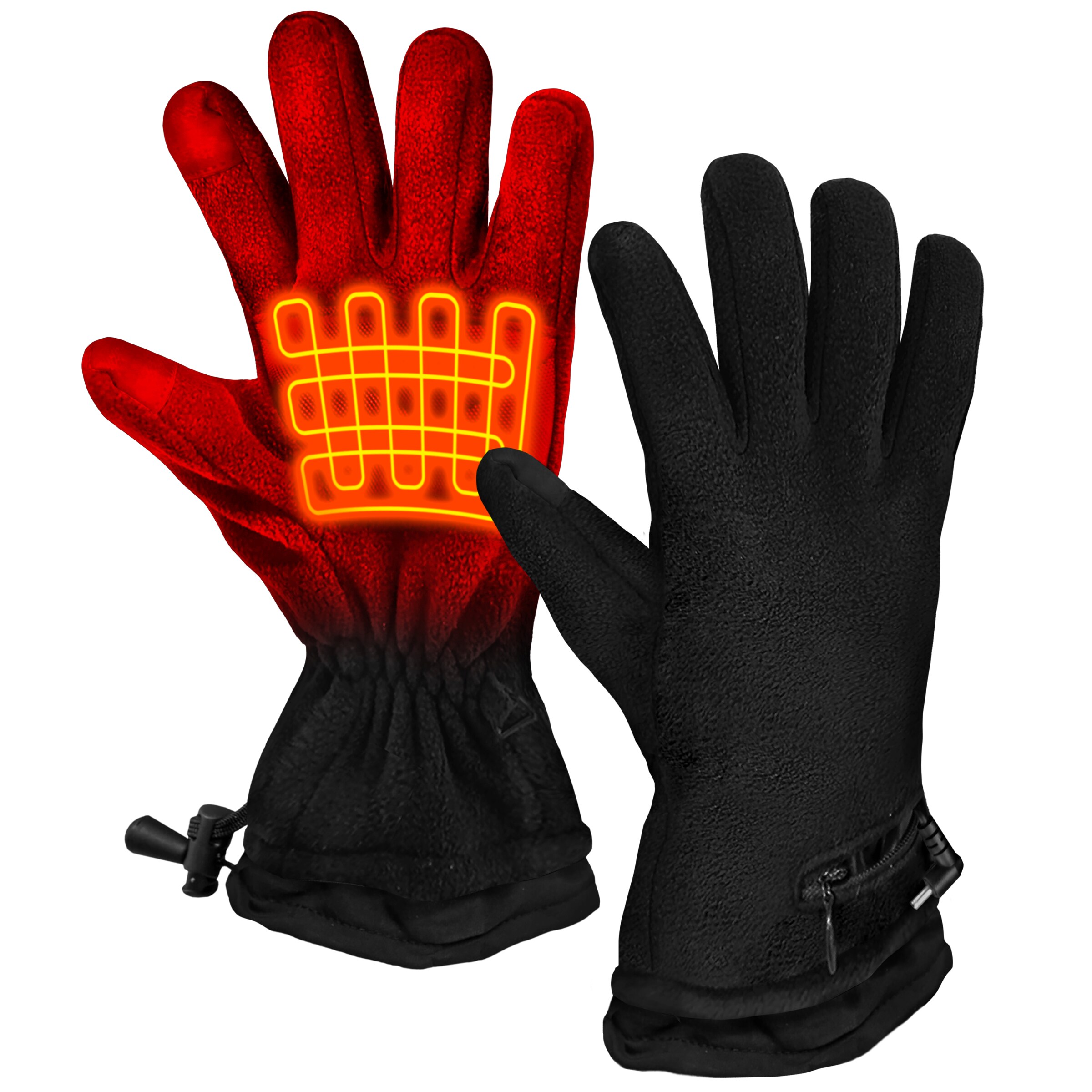 Guantes para clima frío de poliéster negro de talla única de ActionHeat