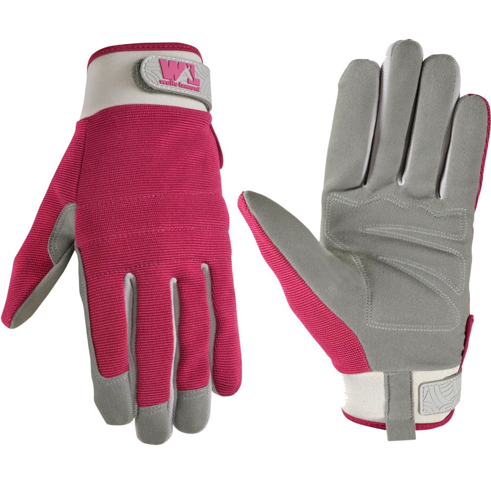Guantes de Utilidad de Cuero Sintético Morado Pequeños Wells Lamont 7729SB-L01