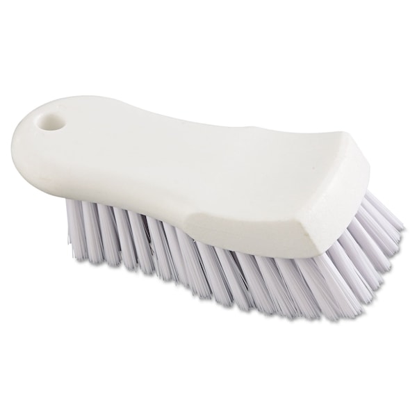 Cepillo para fregar Boardwalk, relleno de polipropileno blanco, 6" de largo, blanco - BWKFSCBWH