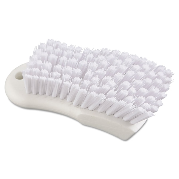 Cepillo para fregar Boardwalk, relleno de polipropileno blanco, 6" de largo, blanco - BWKFSCBWH