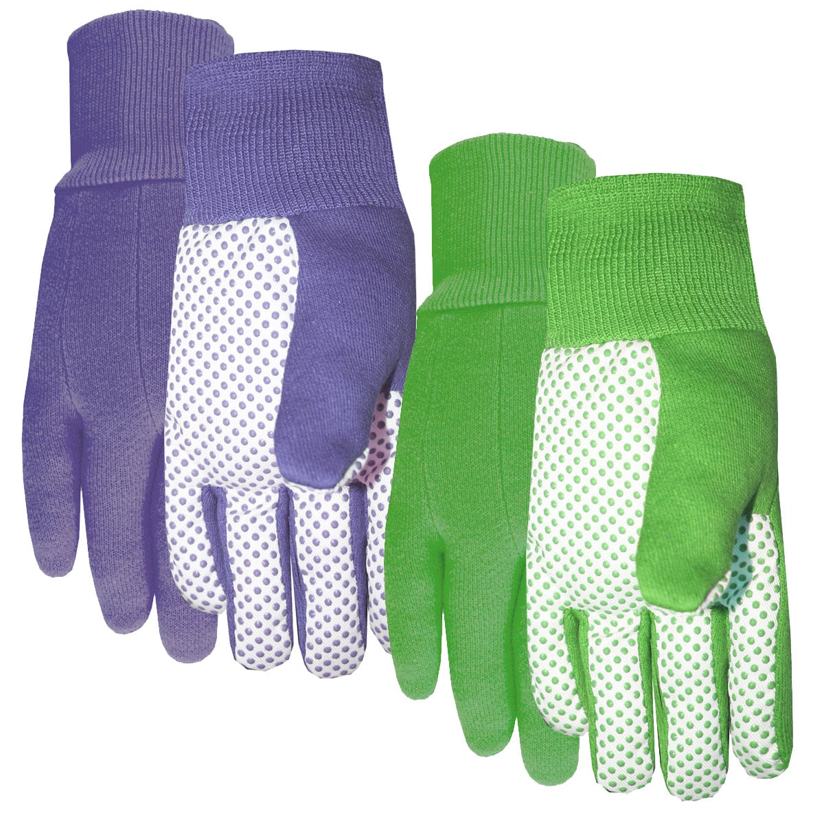 Guantes de jardinería de PVC y algodón poliéster grandes 2 pares 522P02-L de MidWest Quality Gloves, Inc.