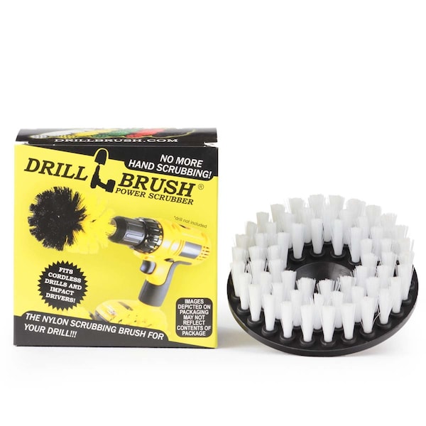 Cepillo de fregar con cerdas más suaves Drillbrush de 5 pulgadas redondo con accesorio para taladro eléctrico - CH-WHT-5INCH