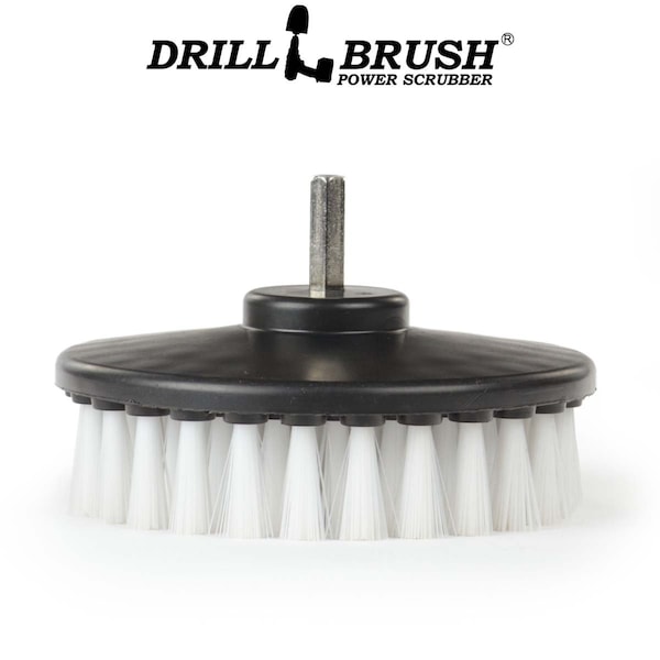Cepillo de fregar con cerdas más suaves Drillbrush de 5 pulgadas redondo con accesorio para taladro eléctrico - CH-WHT-5INCH
