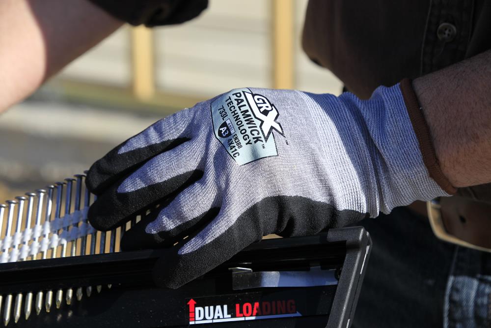 Guantes de Construcción de HPPE con recubrimiento de Nitrilo Plateado Medio GRX - 1 Par