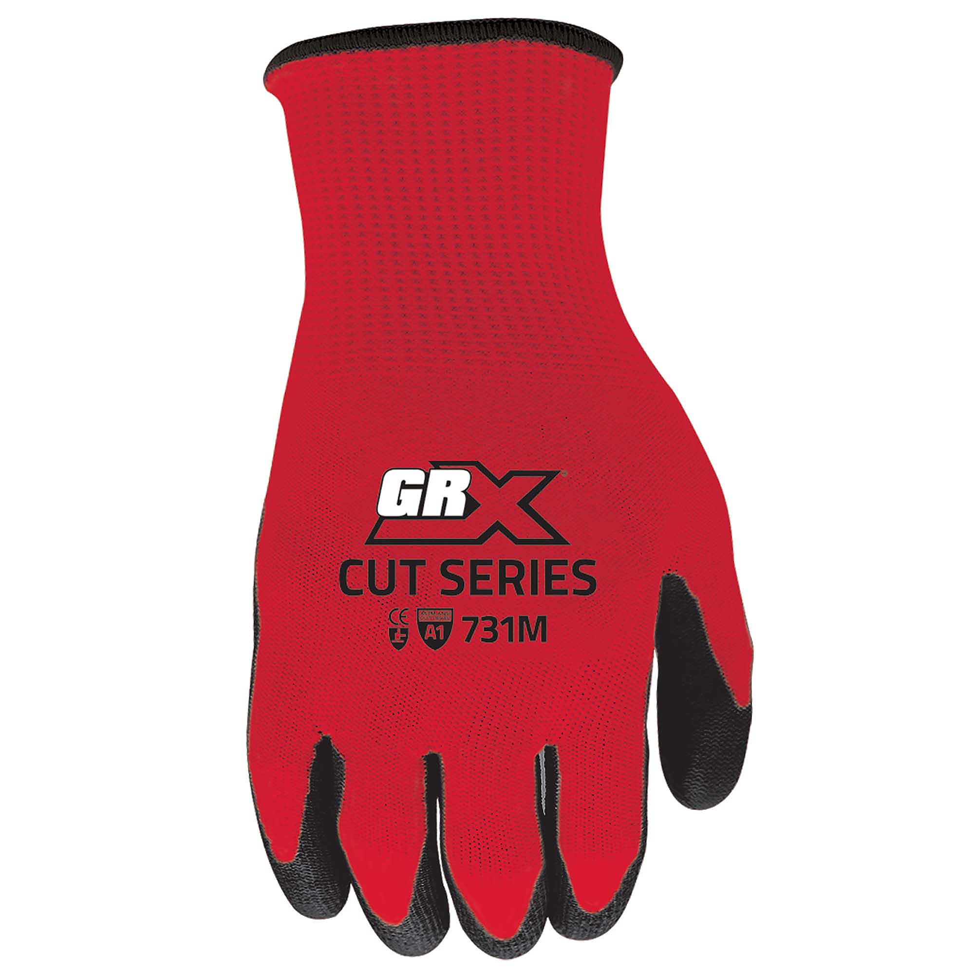 Guantes de Construcción de Nitrilo Rojo GRX X-Grande sumergidos en Nitrilo
