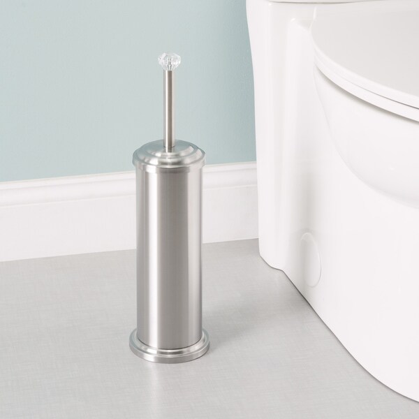 Soporte para cepillo de inodoro de acero inoxidable Home Basics con tope de diamante - TB41030