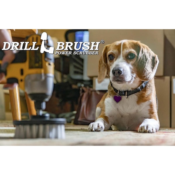 Cepillo Removedor de Pelo de Mascotas Drillbrush - Alternativa al Rodillo Quitapelusa - S-W4O-B2-QC-DB