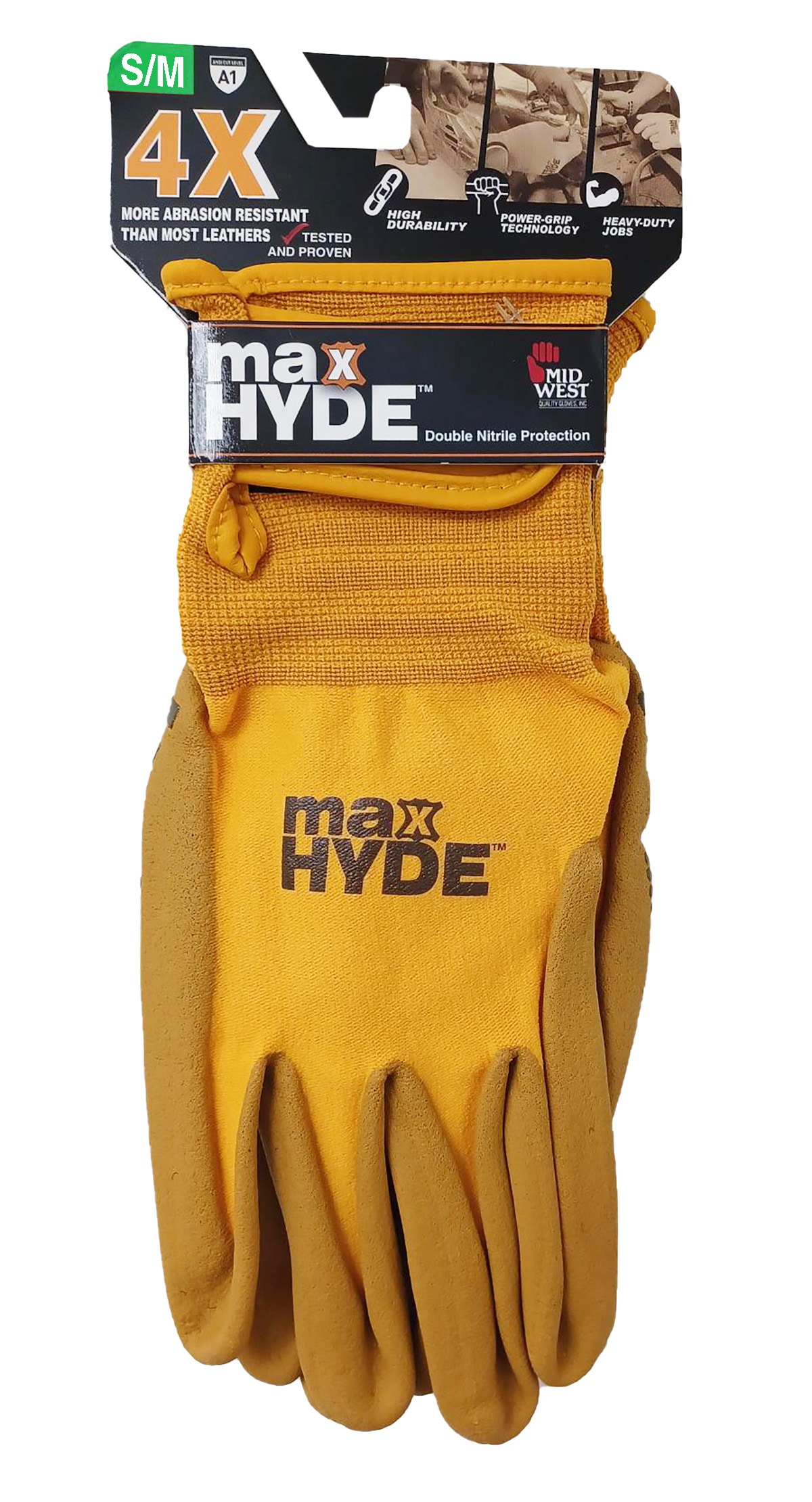 Guantes amarillos de nitrilo recubierto de nylon de mezcla para uso diario talla chica/mediana de MidWest Quality Gloves, Inc. 98-SM