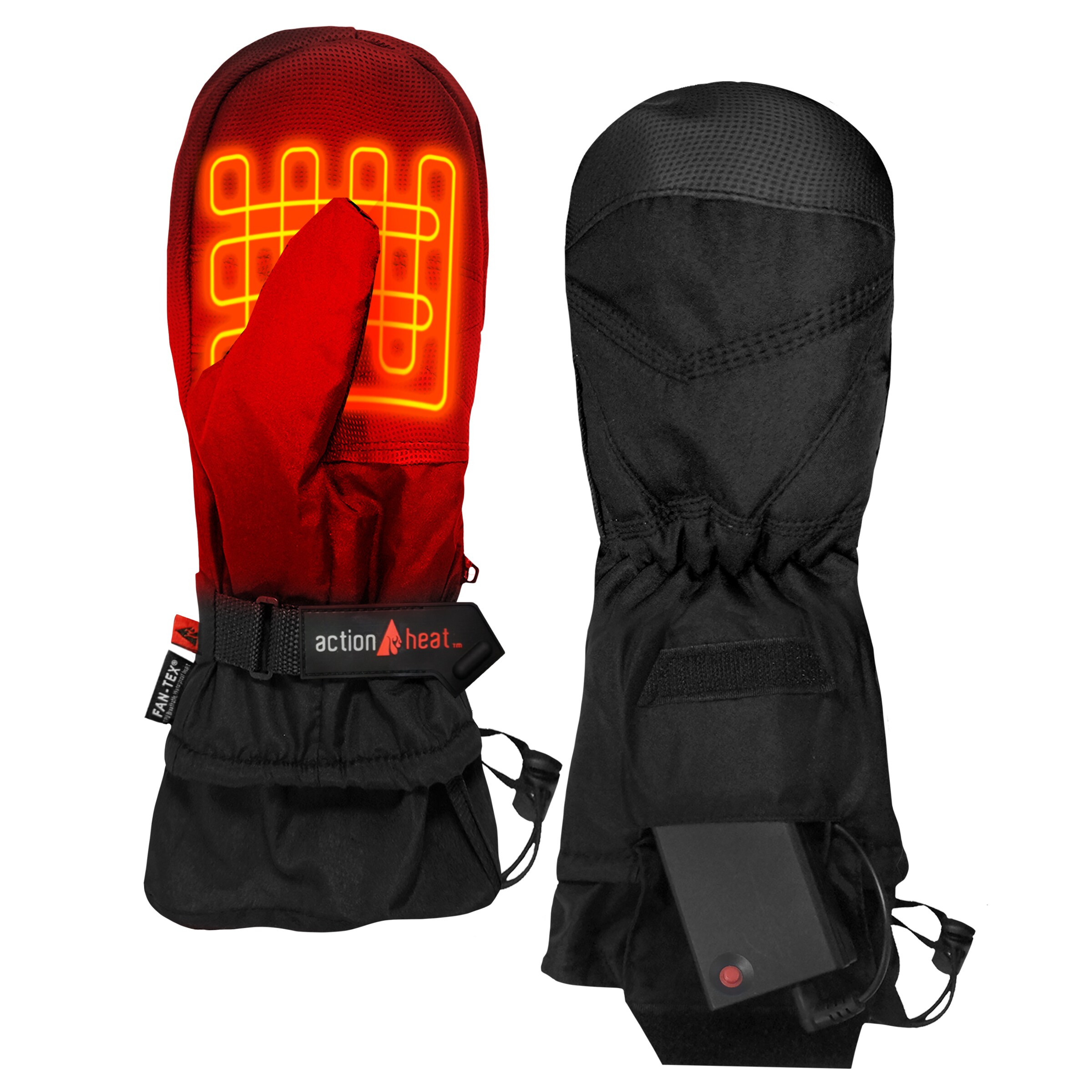 Guantes para clima frío de poliéster negro talla única ActionHeat AH-MIT-AA-1-B