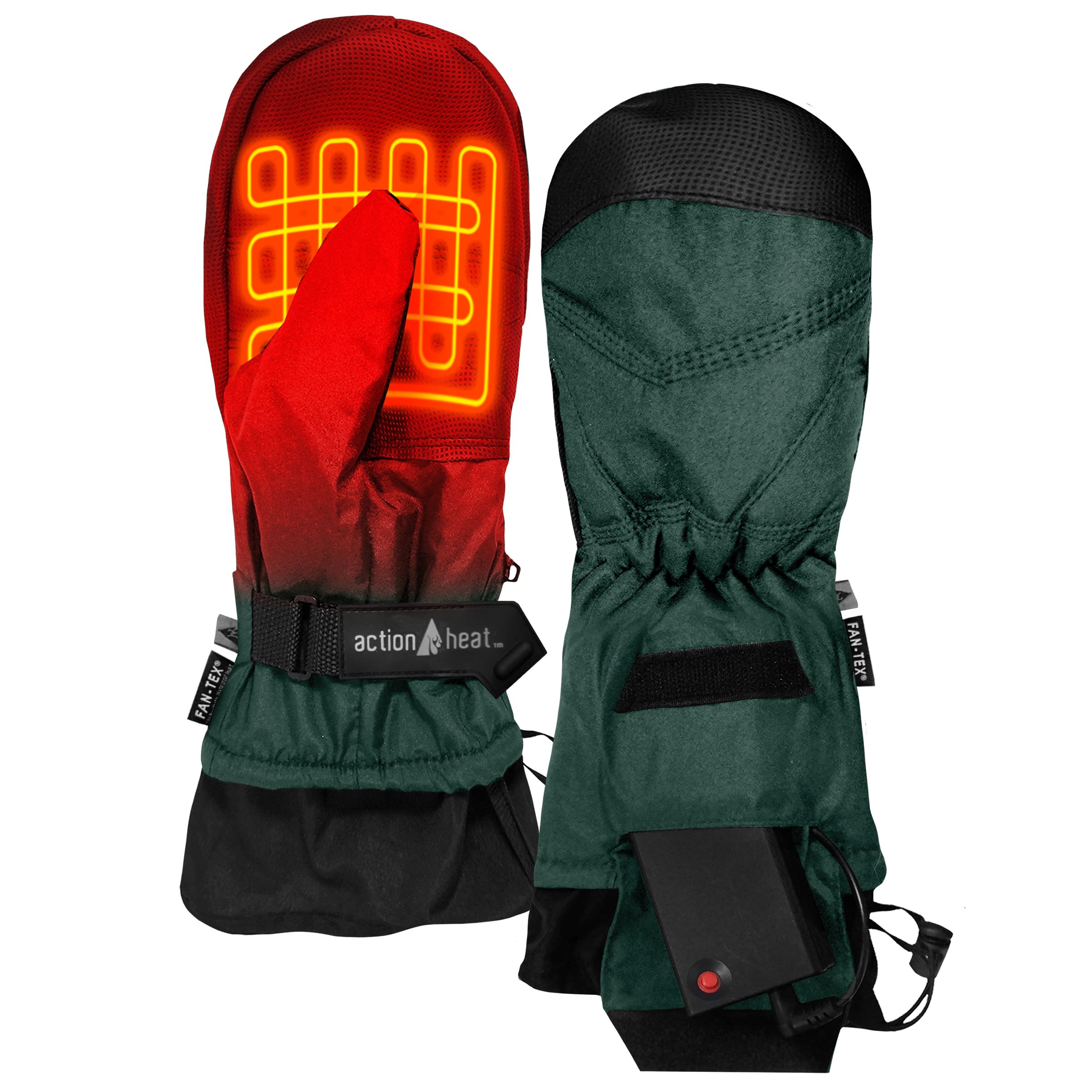 Guantes para clima frío de poliéster verde Talla única ActionHeat AH-MIT-AA-1-G.
