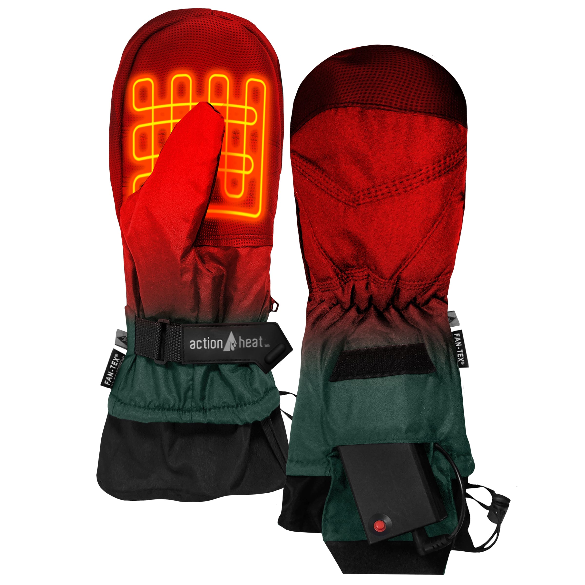 Guantes para clima frío de poliéster verde Talla única ActionHeat AH-MIT-AA-1-G.