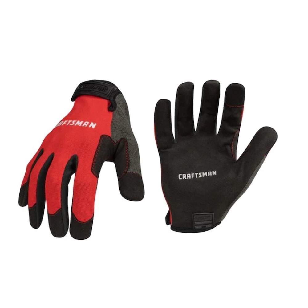 Guantes de reparación mecánica de poliéster rojo extra grande 1 par