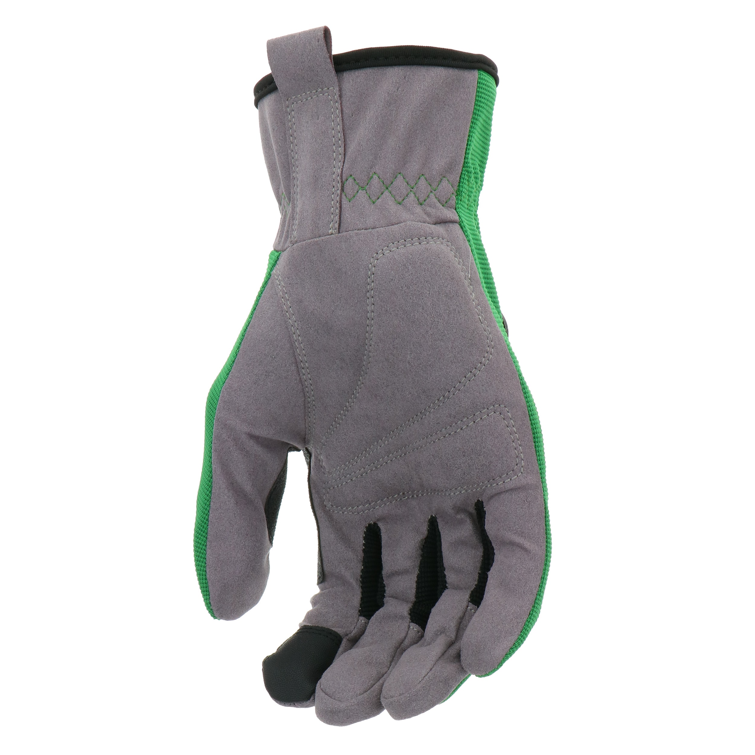 Guantes de jardinería grandes de cuero sintético verde Scotts - 1 par
