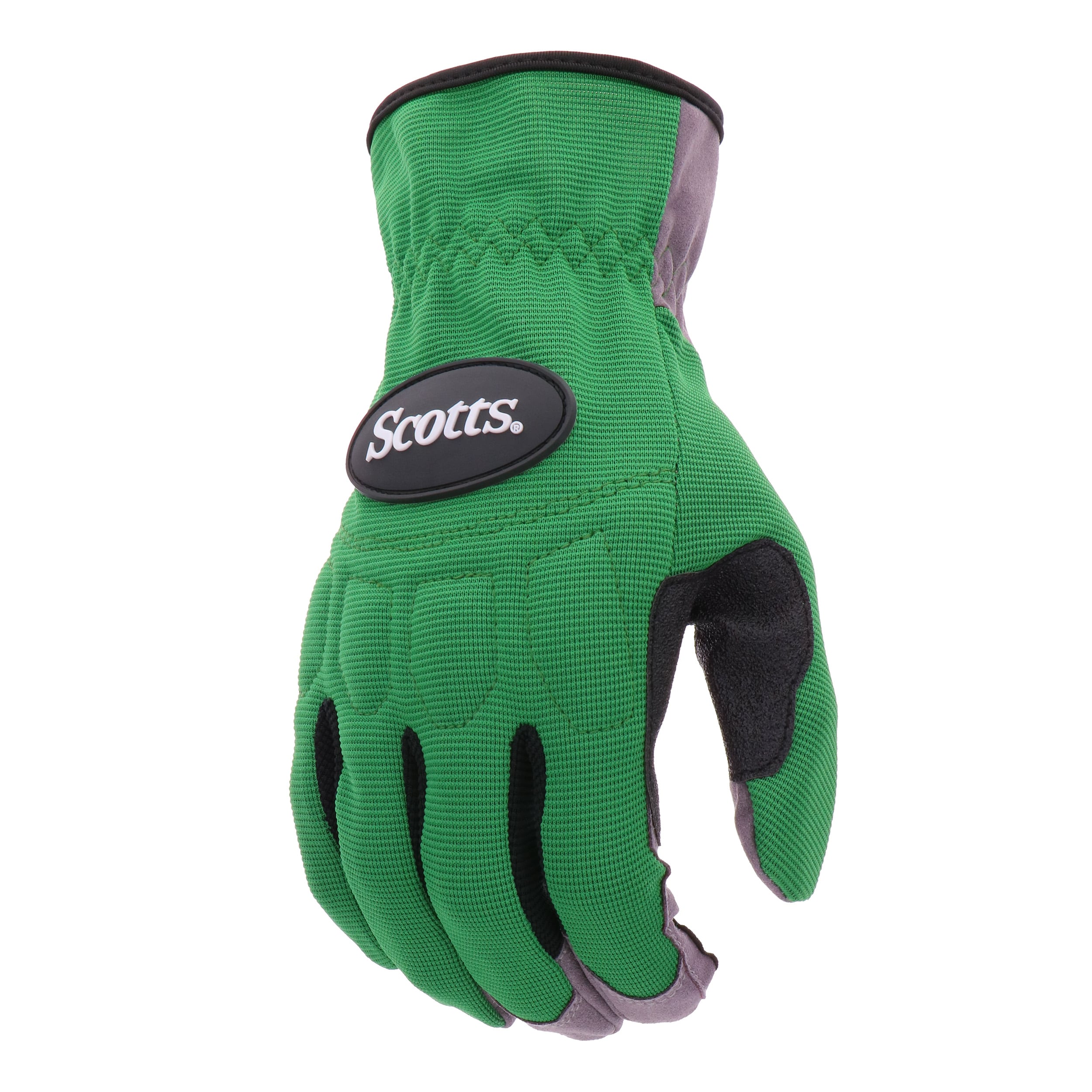 Guantes de jardinería grandes de cuero sintético verde Scotts - 1 par