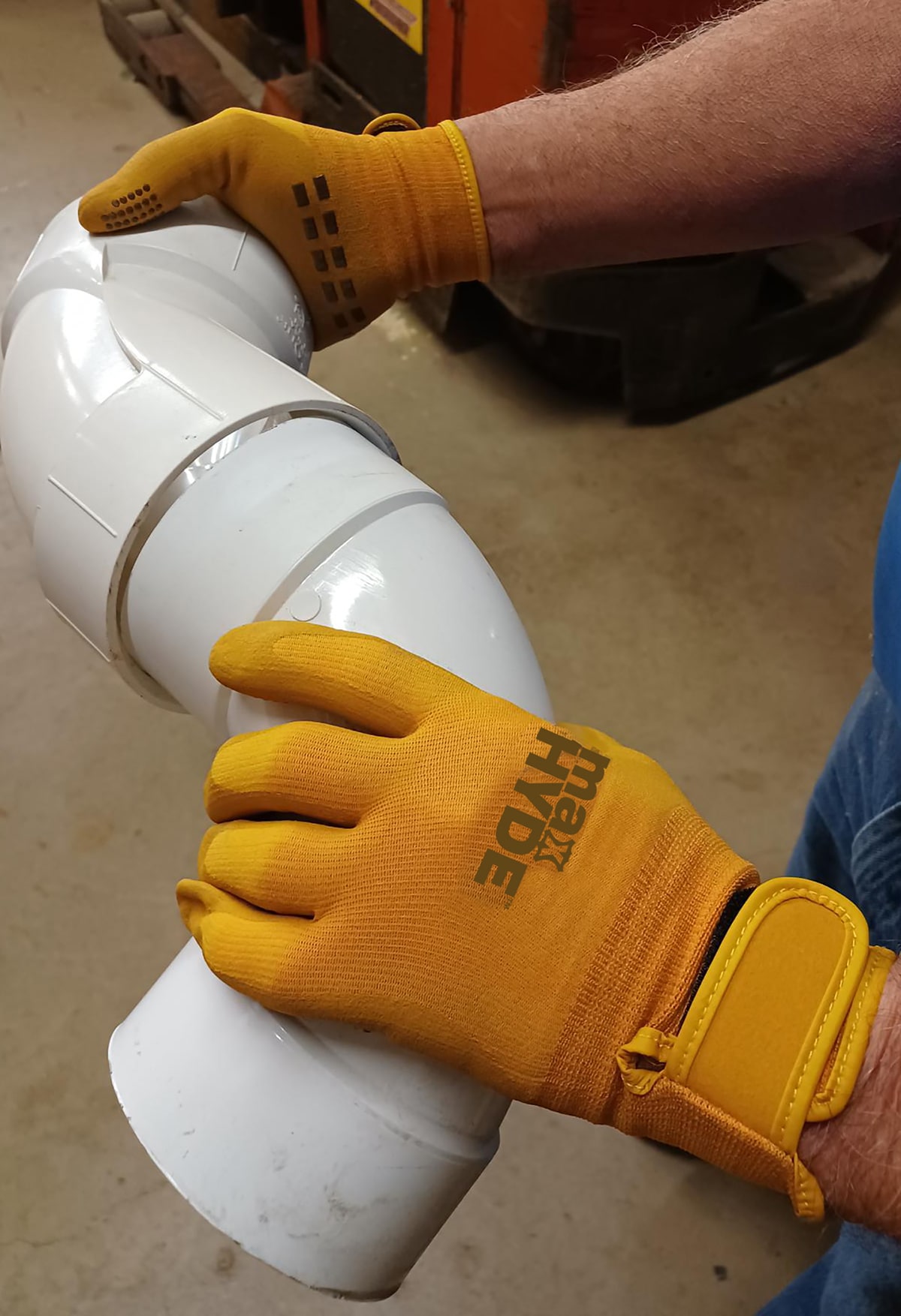 Guantes diarios de nitrilo amarillo grandes/extragrandes con recubrimiento de nitrilo - 1 par 98-LX