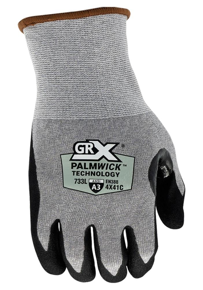 Guantes de Construcción de HPPE con Recubrimiento de Nitrilo Plateado Grande GRX - 1 Par