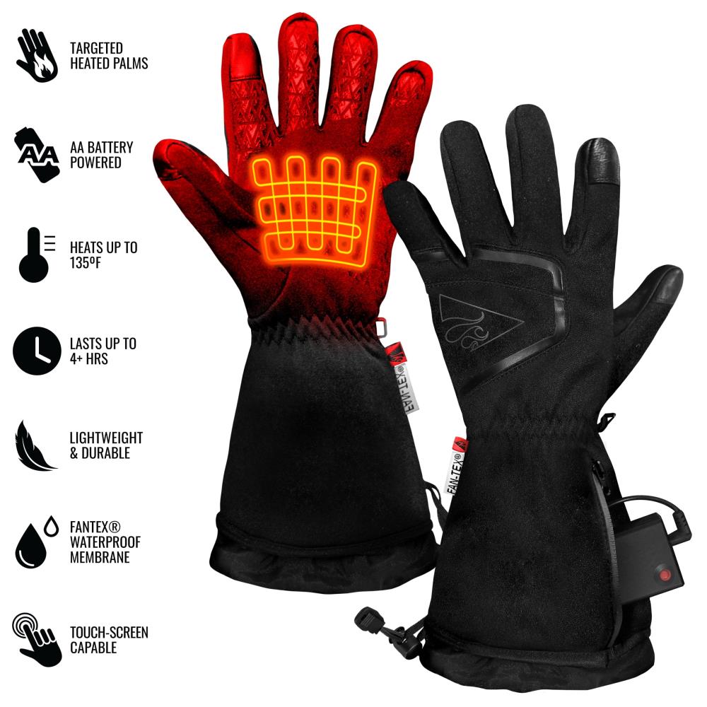 Guantes para clima frío de poliéster negro talla grande/extragrande de ActionHeat