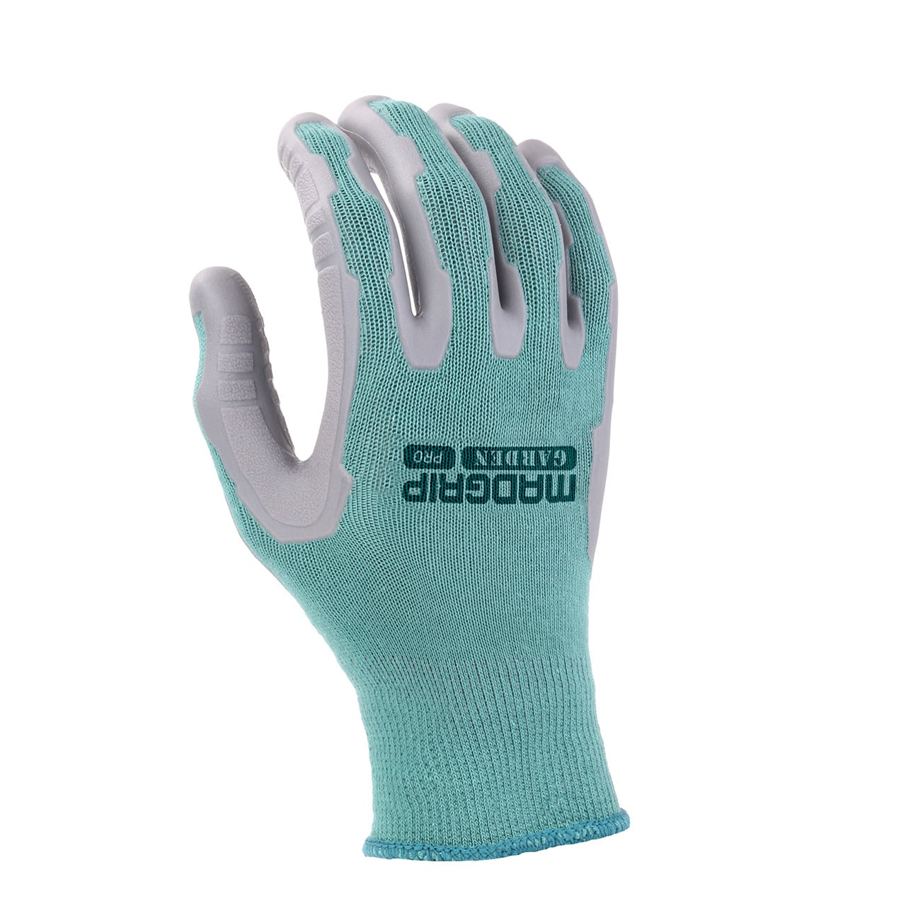 Guantes de jardinería de goma verde grandes MadGrip - 1 par 3MG12F5-TEAL-L