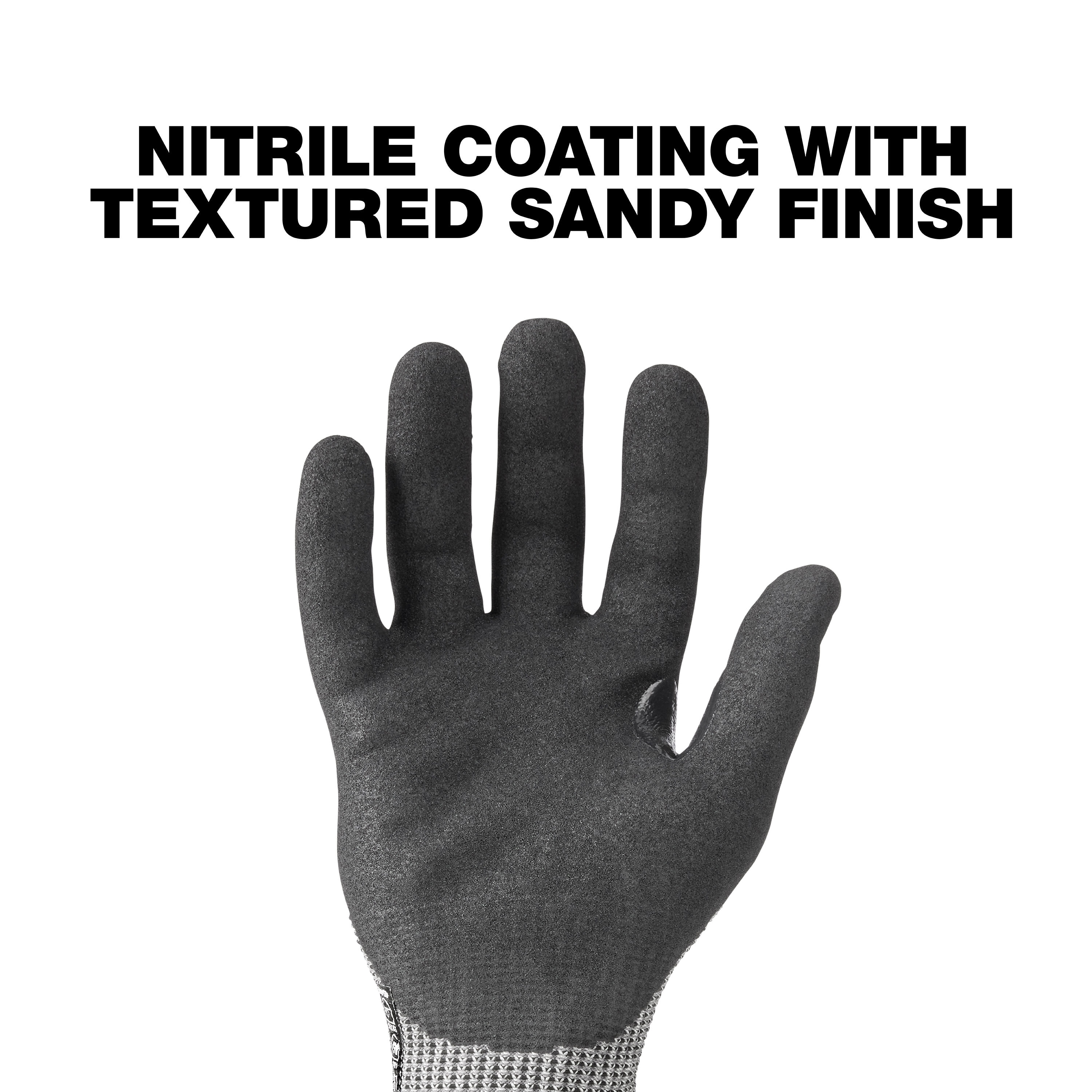Guantes de Construcción de HPPE Extra Grande con recubrimiento de Nitrilo Gris TB-P2-112-5-X de TOUGHBUILT