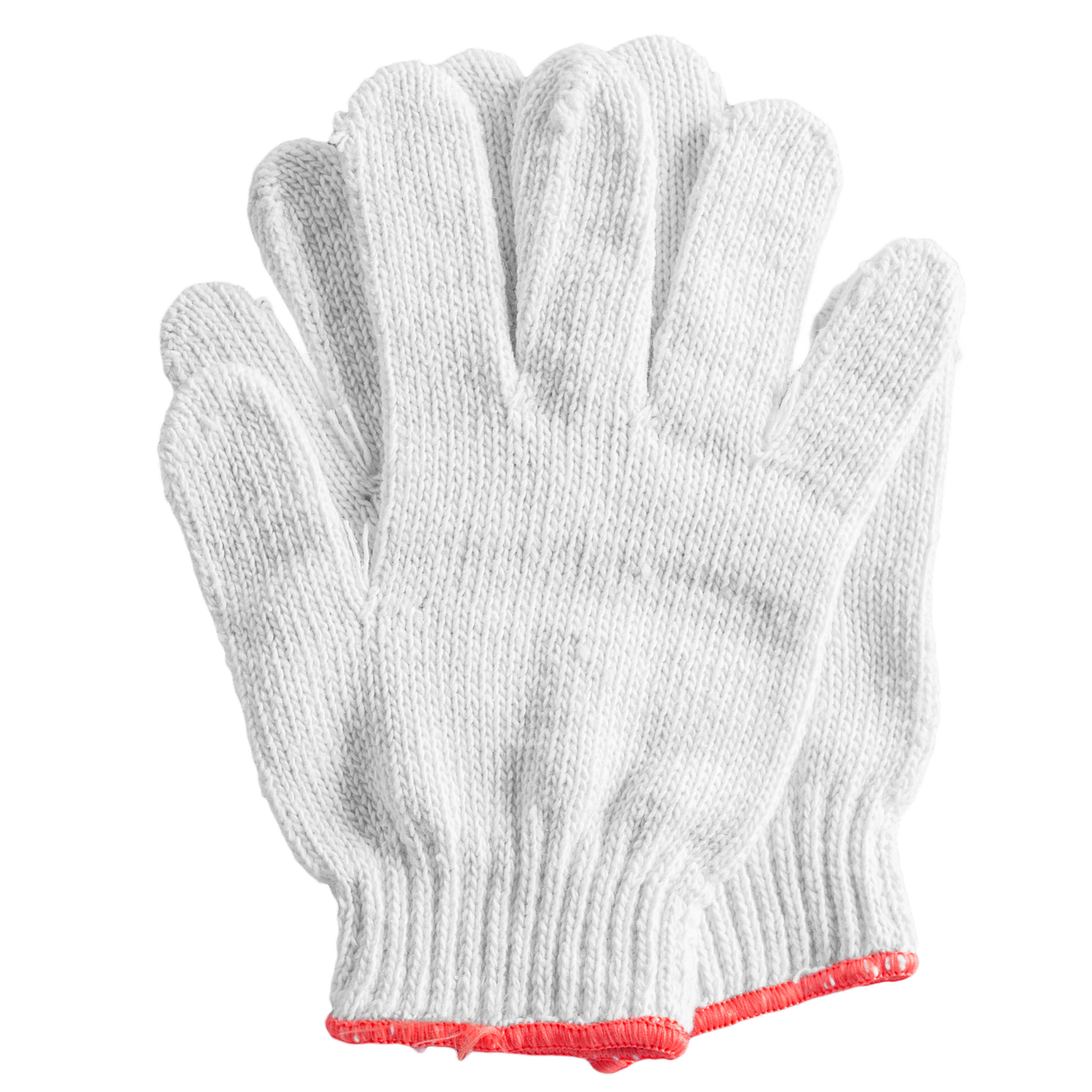 Guantes de construcción de poli/algodón blancos HandCrew Talla única - 12 pares