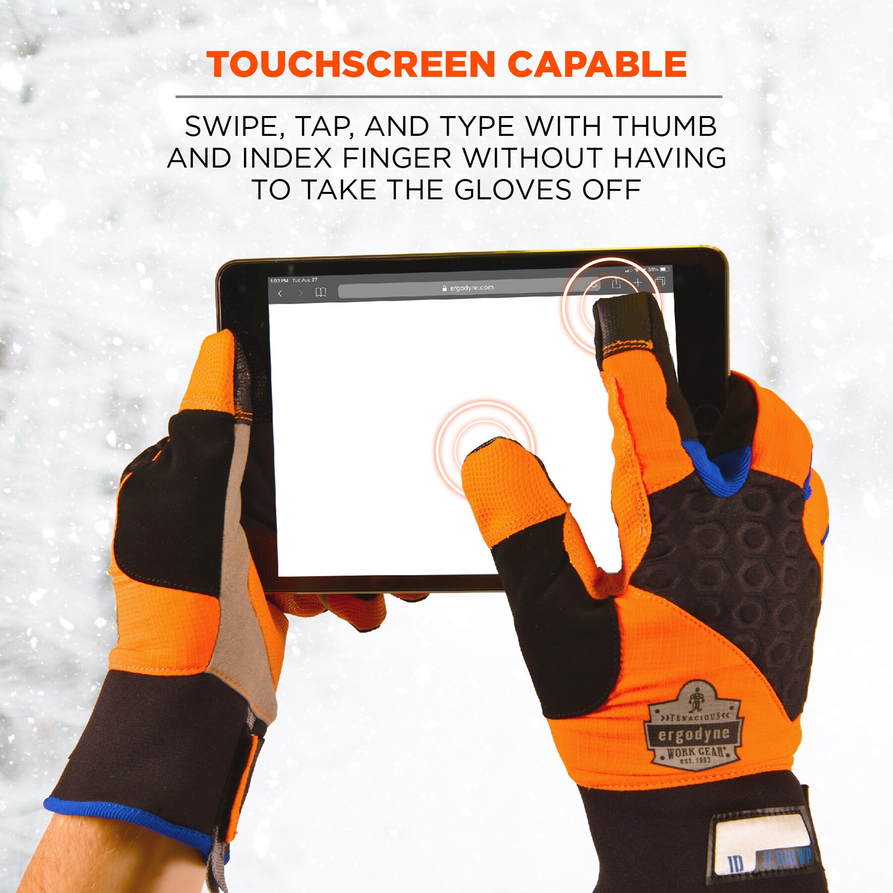 Guantes de clima frío de poliéster/algodón en talla extra grande color naranja 17395 de Ergodyne