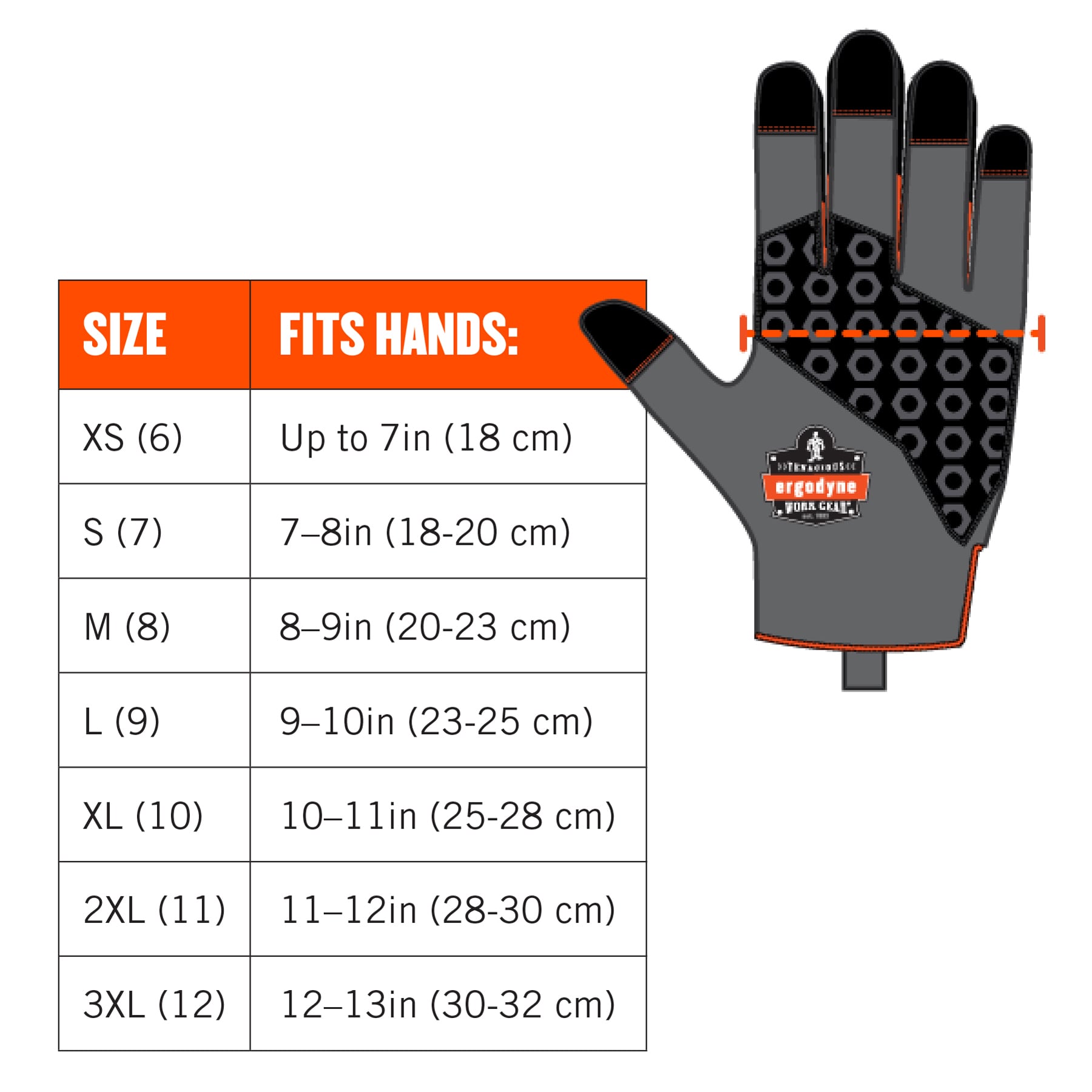 Guantes de clima frío de poliéster/algodón en talla extra grande color naranja 17395 de Ergodyne