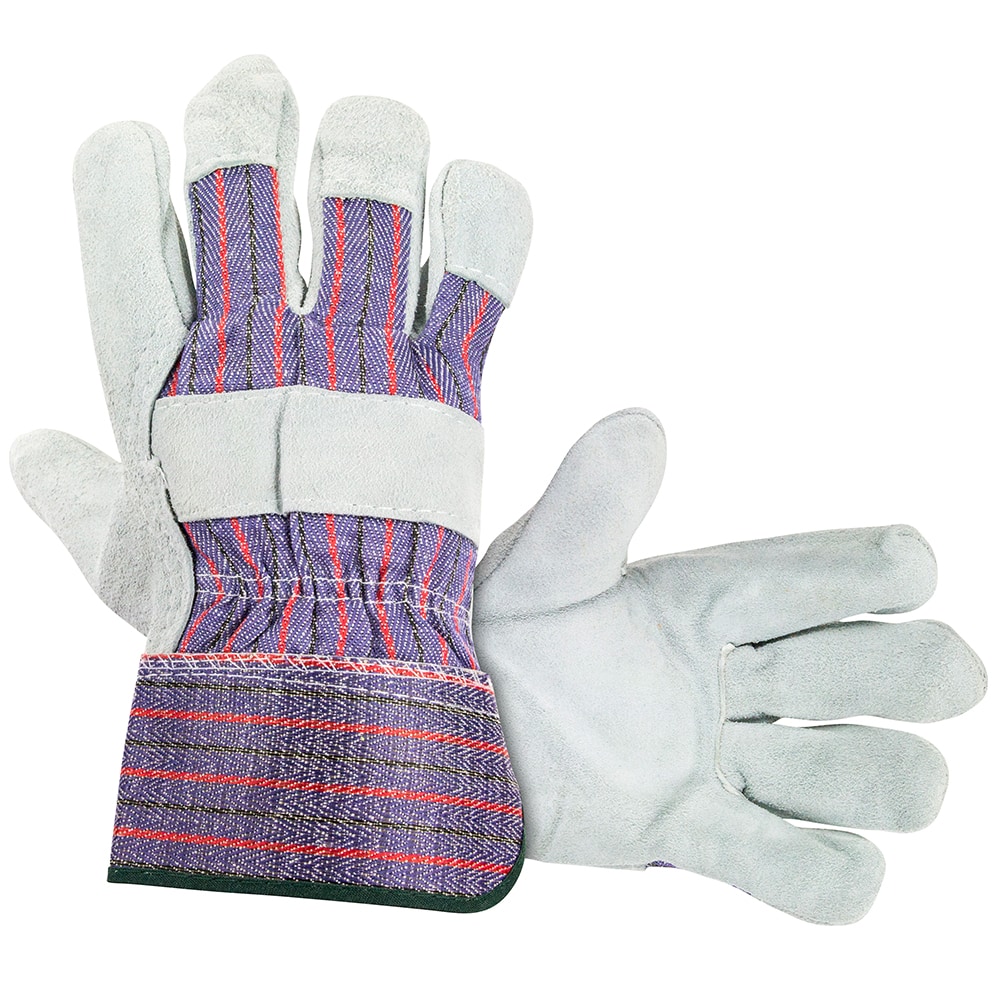 Guantes de seguridad de cuero en talla única, 12 pares 670-6529.