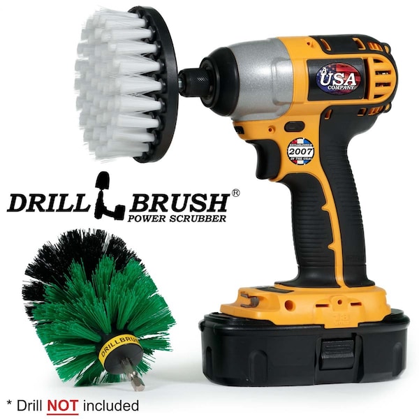 Cepillo taladro Power Scrubber de Useful Products 5 pulg. ancho 5 pulg. largo, Variedad - S-W5GO-QC-DB