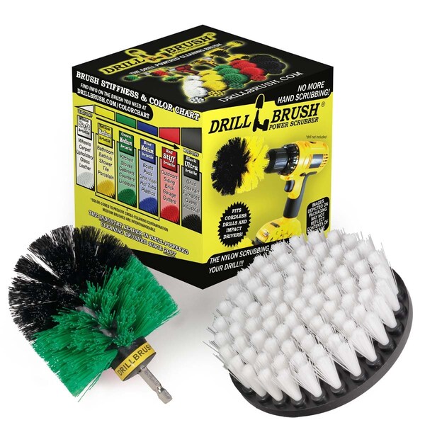 Cepillo taladro Power Scrubber de Useful Products 5 pulg. ancho 5 pulg. largo, Variedad - S-W5GO-QC-DB