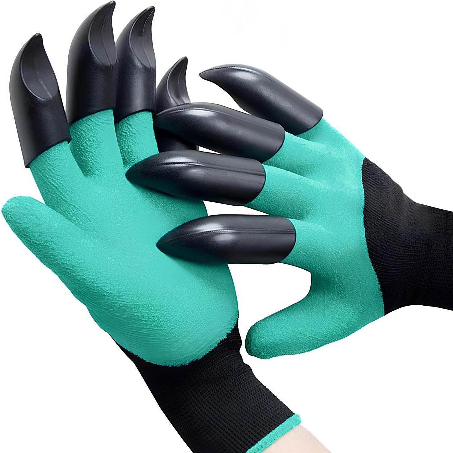 Guantes de látex verde sumergidos en látex, talla única, para uso diario - TEAL-1PAIR