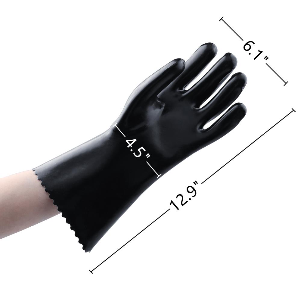Fiesta Criolla Guantes de Parrilla de Caucho Negro Talla Única Ajustable TG1305