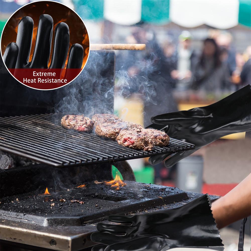 Fiesta Criolla Guantes de Parrilla de Caucho Negro Talla Única Ajustable TG1305