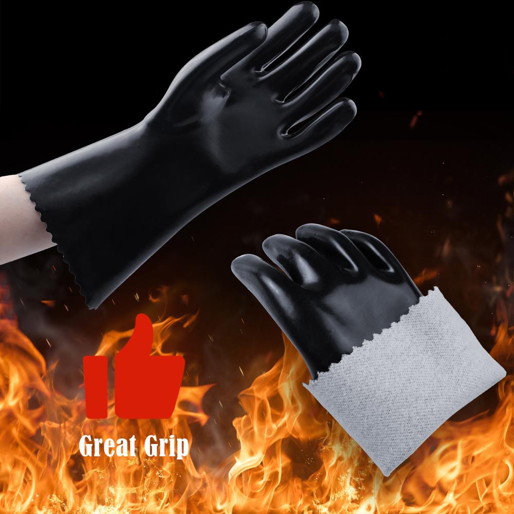 Fiesta Criolla Guantes de Parrilla de Caucho Negro Talla Única Ajustable TG1305