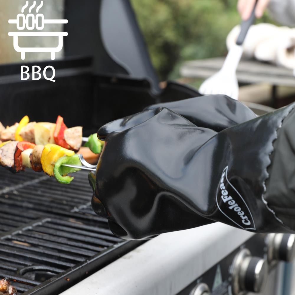 Fiesta Criolla Guantes de Parrilla de Caucho Negro Talla Única Ajustable TG1305