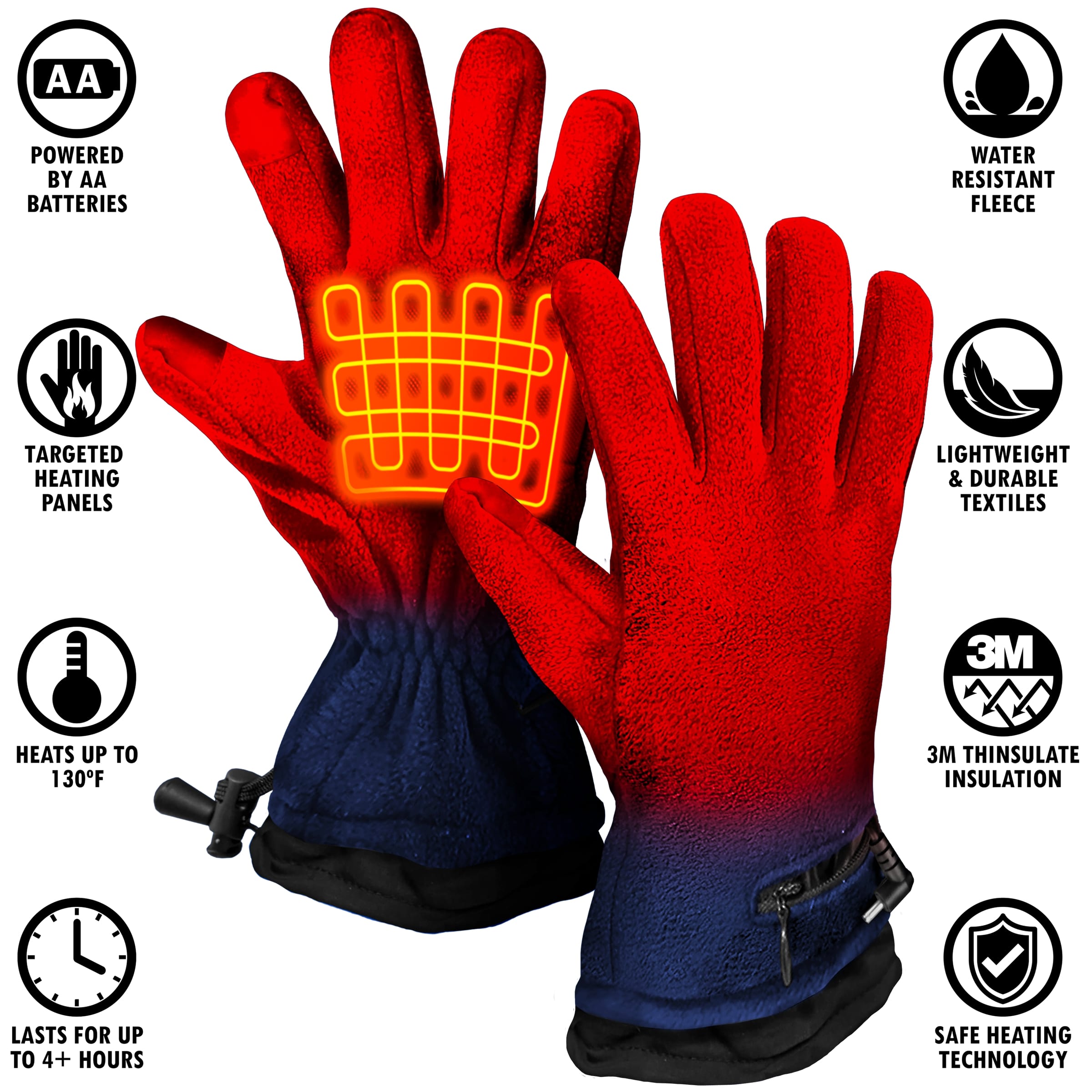 Guantes para clima frío de poliéster azul, talla única - ActionHeat