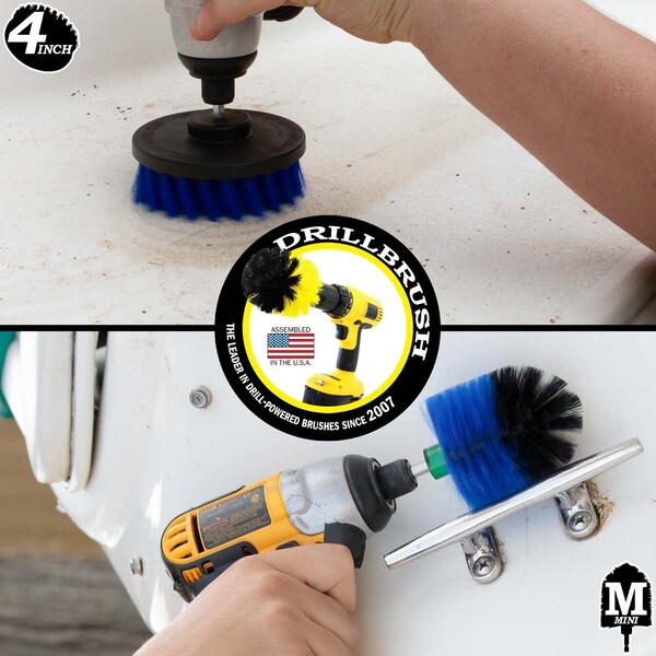 Cepillo Taladro Power Scrubber de Useful Products 5 in W 5 in L, Azul - B-S-4M-QC-DB