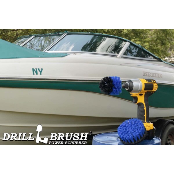 Cepillo Taladro Power Scrubber de Useful Products 5 in W 5 in L, Azul - B-S-4M-QC-DB