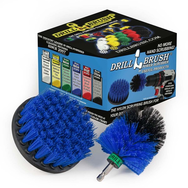 Cepillo Taladro Power Scrubber de Useful Products 5 in W 5 in L, Azul - B-S-4M-QC-DB
