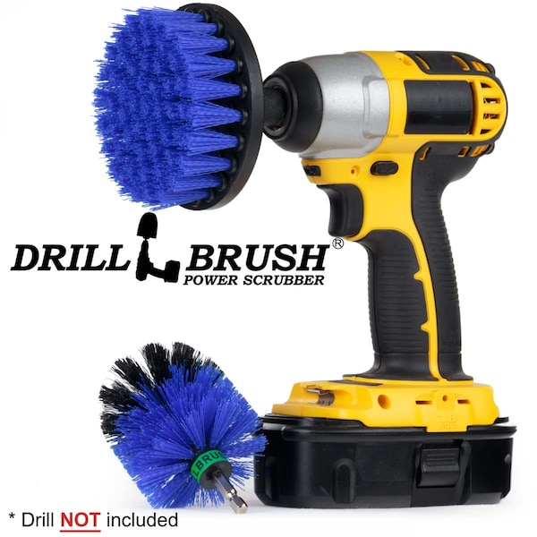 Cepillo Taladro Power Scrubber de Useful Products 5 in W 5 in L, Azul - B-S-4M-QC-DB