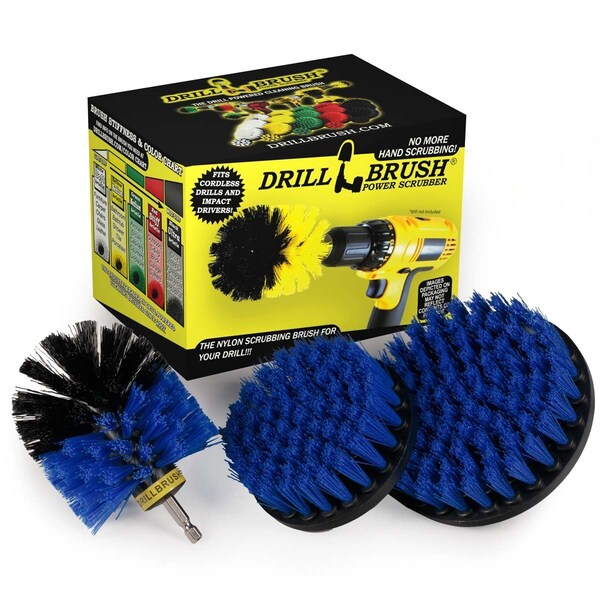 Cepillo de Taladro Power Scrubber de Useful Products 7 pulgadas de ancho 5 pulgadas de largo, Azul - B-S-54O-QC-DB
