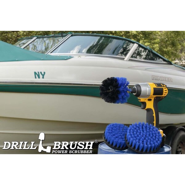 Cepillo de Taladro Power Scrubber de Useful Products 7 pulgadas de ancho 5 pulgadas de largo, Azul - B-S-54O-QC-DB