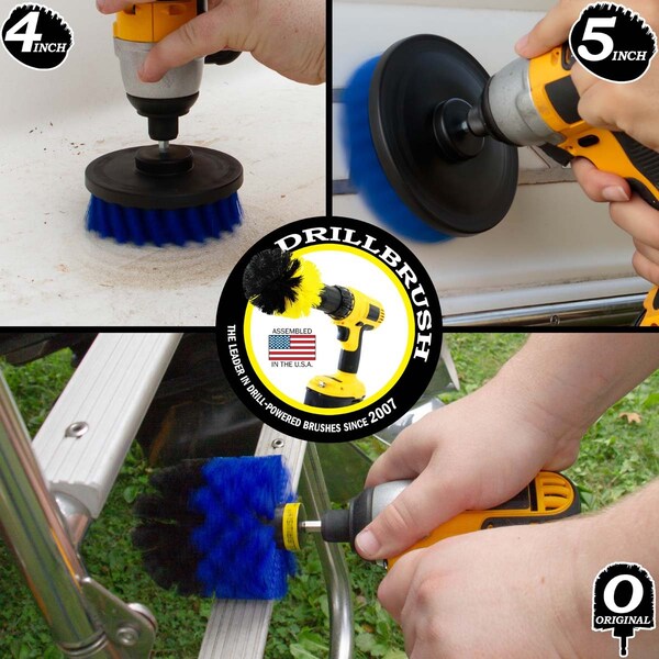 Cepillo de Taladro Power Scrubber de Useful Products 7 pulgadas de ancho 5 pulgadas de largo, Azul - B-S-54O-QC-DB