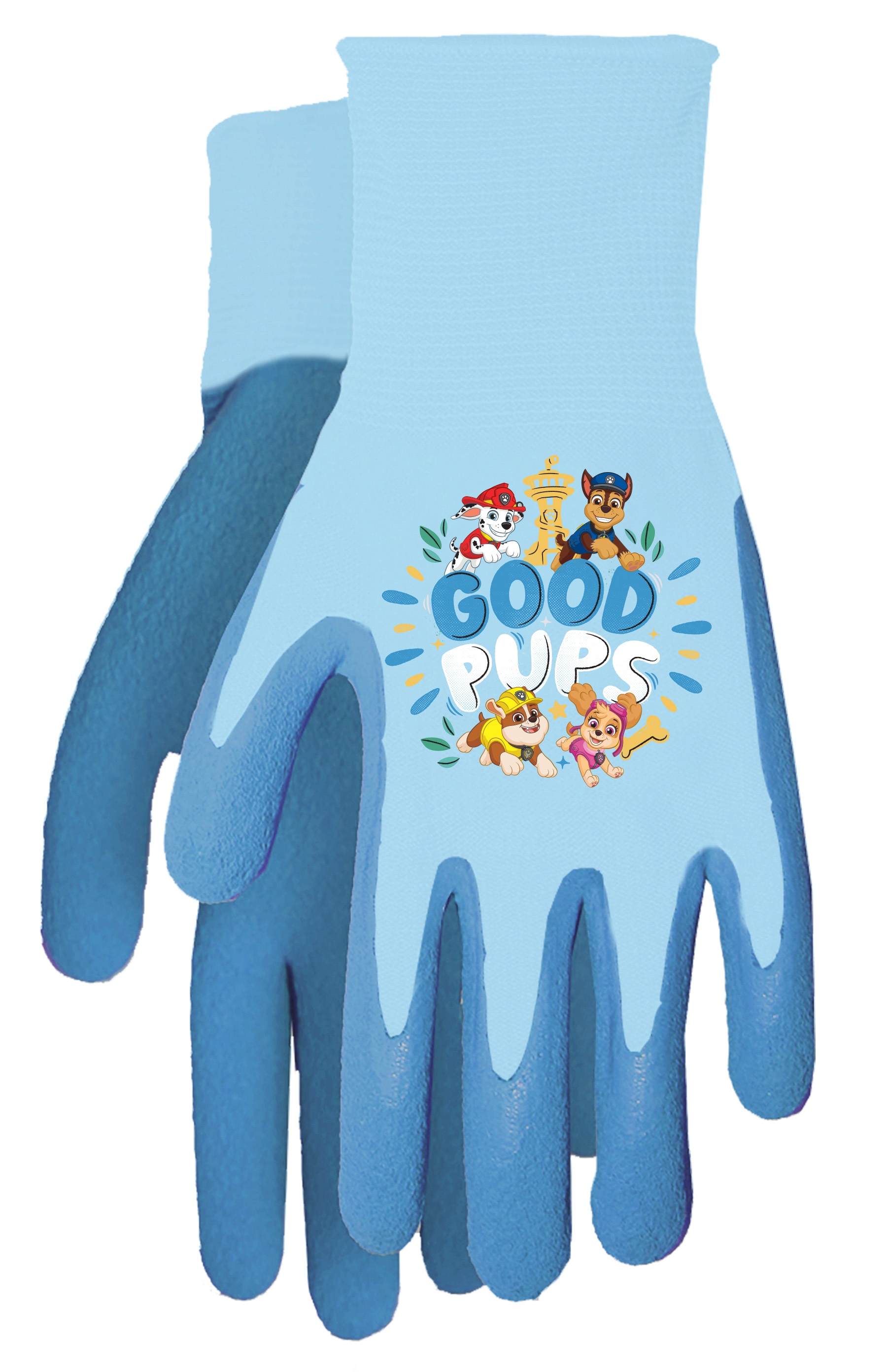 Guantes de jardinería de poliéster azul con recubrimiento de látex para niños - 1 par