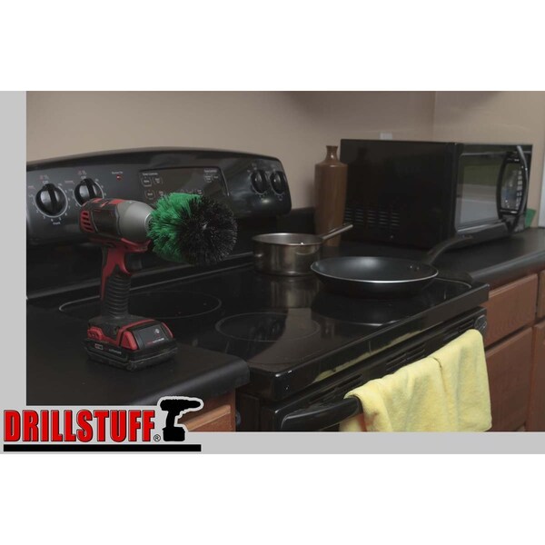 Cepillo de Taladro Drillstuff Power Scrubber - Cepillo de Limpieza de Cocina - Cepillo de Platos - G-O-QC-DS
