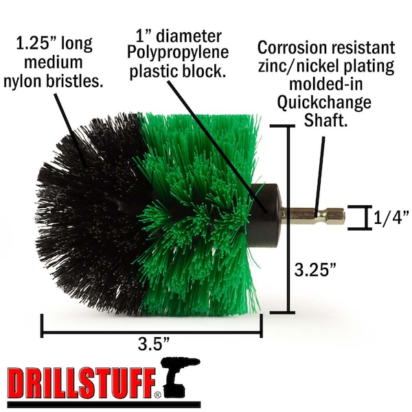 Cepillo de Taladro Drillstuff Power Scrubber - Cepillo de Limpieza de Cocina - Cepillo de Platos - G-O-QC-DS