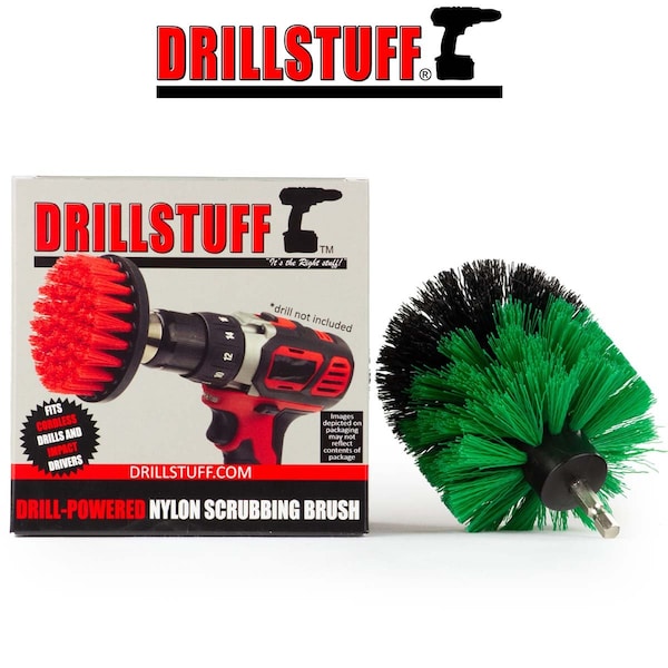 Cepillo de Taladro Drillstuff Power Scrubber - Cepillo de Limpieza de Cocina - Cepillo de Platos - G-O-QC-DS